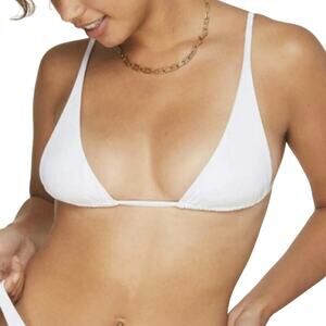 Demi Moore x Andie Tropez Top Triangle White Swimwear Bathing Suit Size M New